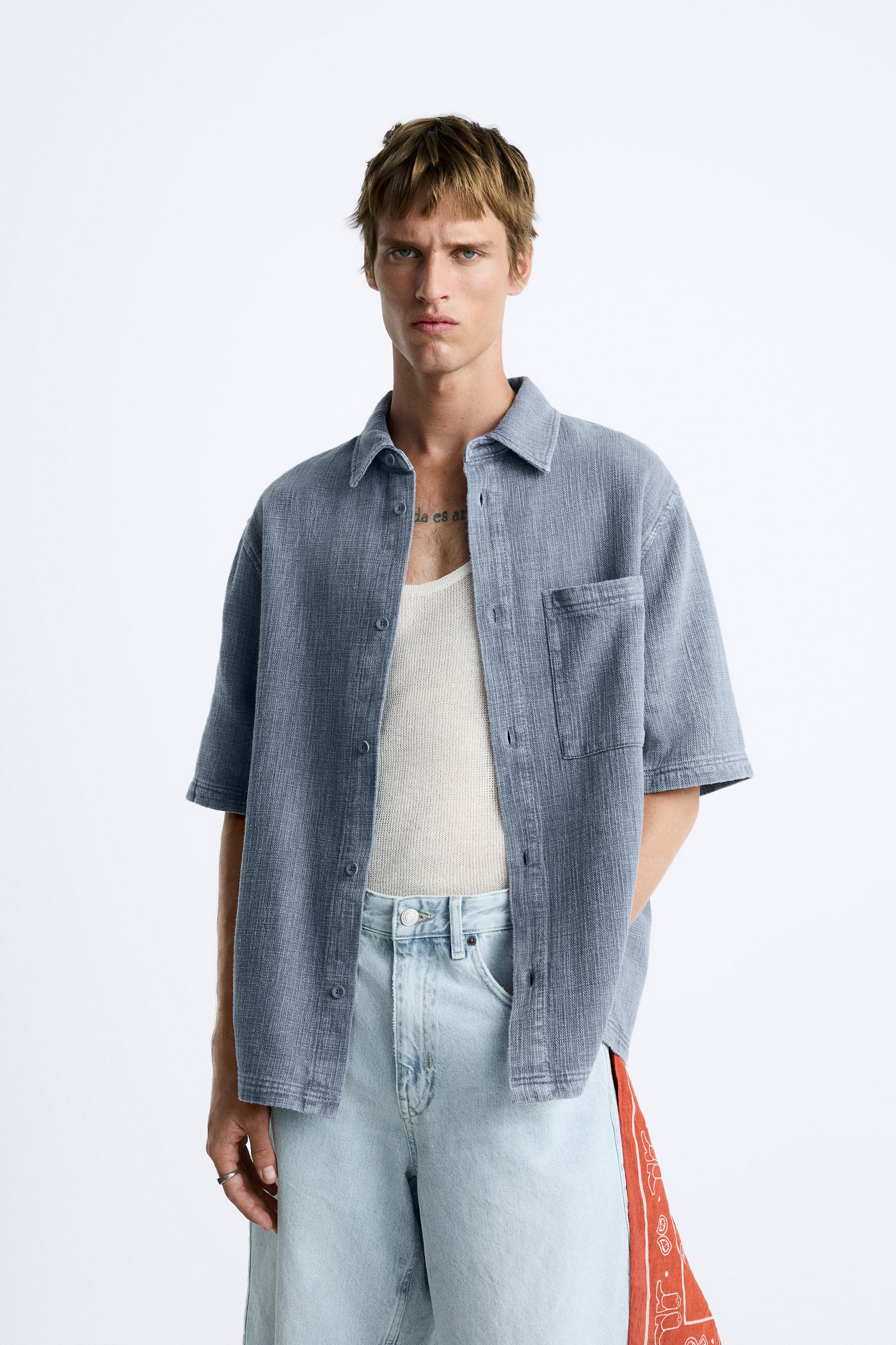 Zara hemd herren blau Clearance